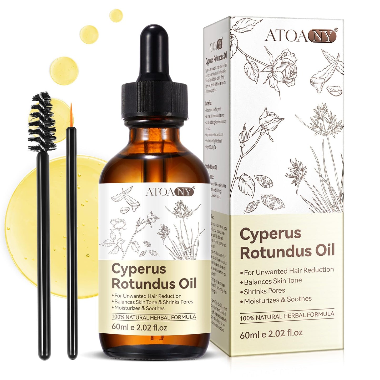 Cyprus Rotundus Oil - Cyperus Oil Cyperus Cypress Rotundus for Hair Removal Reducing Body Hair Growth Smooth Skin & MoisturizingSuitable for All Skin Types Natural Hair Removal Solution - 2.03 oz